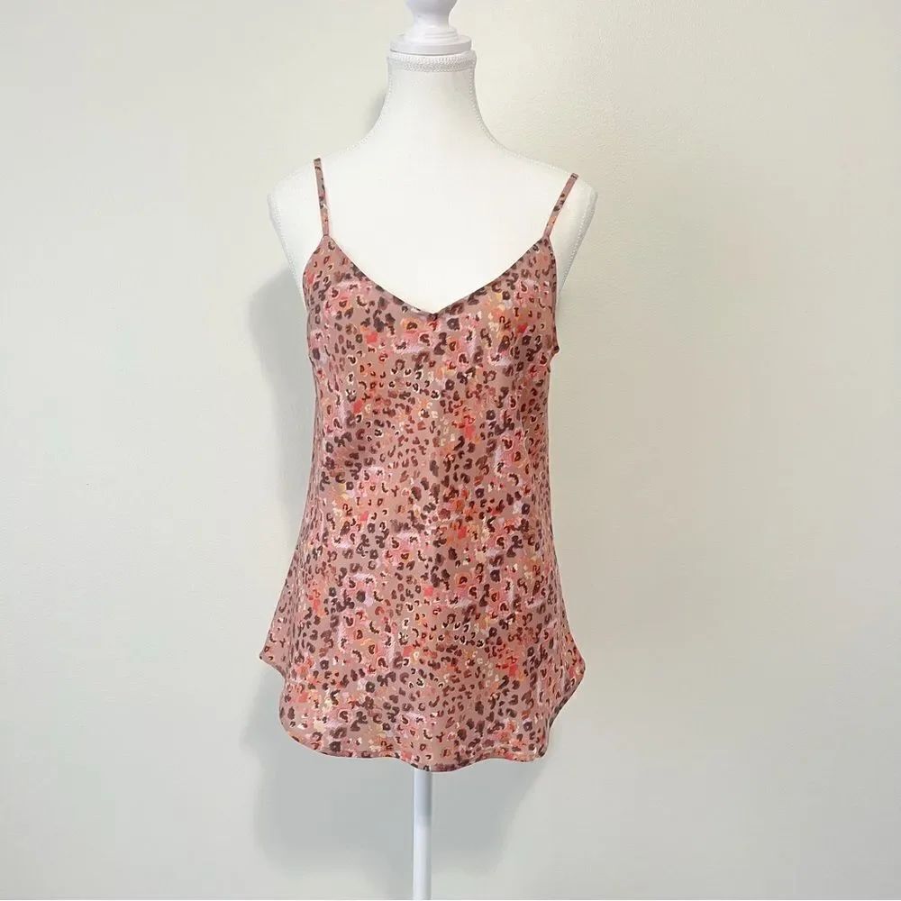 Garnet Hill %100 Silk Cami Top Size 4 Pink Preppy Feminine - Picture 2 of 7